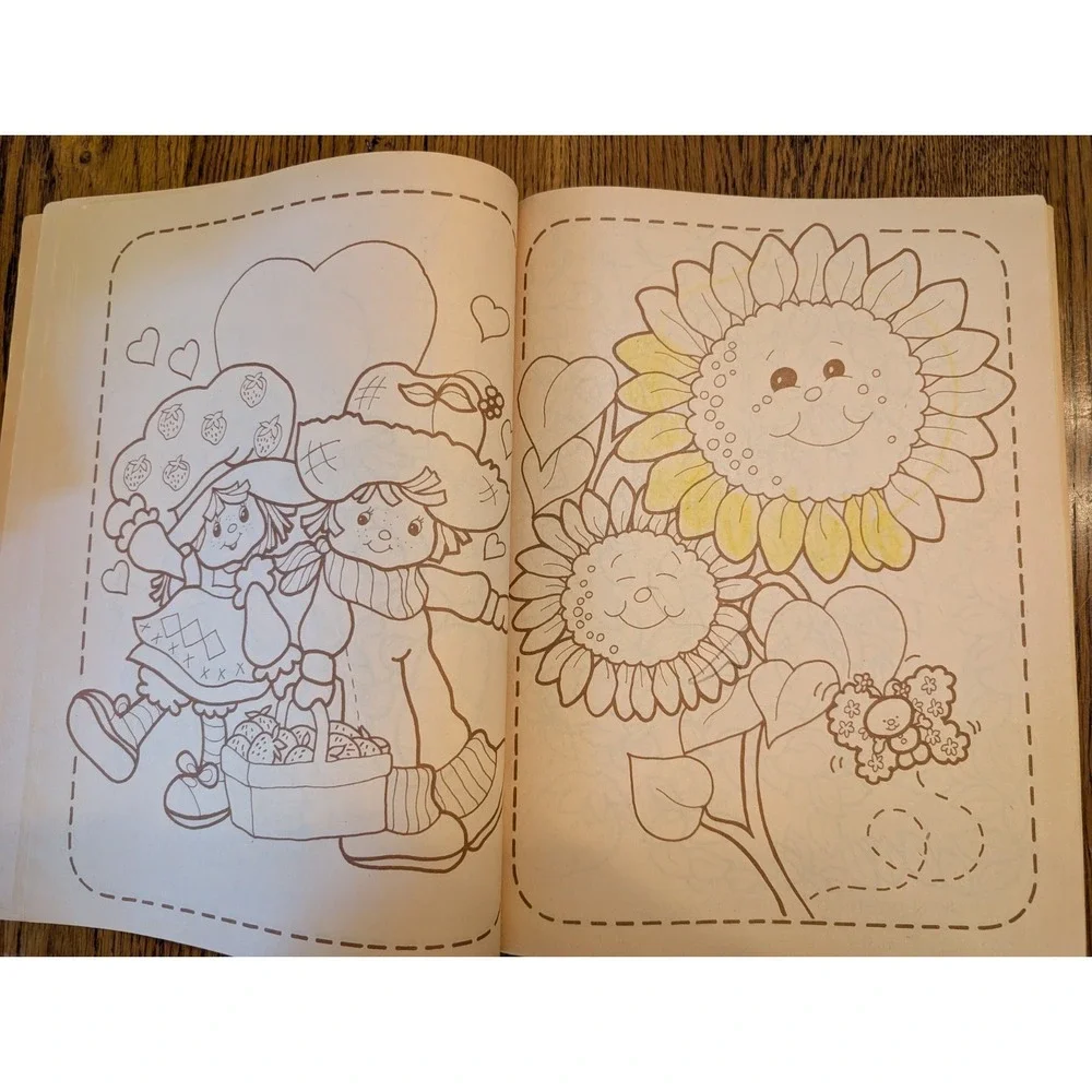 Vintage Strawberry Shortcake‎ Coloring Book Kenner 1981 Used 4 Pages Colored